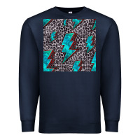 Navy turquoise lightning bolt seamless pattern Premium Sweatshirt - HRA Design Shop