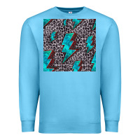 Ocean Blue turquoise lightning bolt seamless pattern Premium Sweatshirt - HRA Design Shop