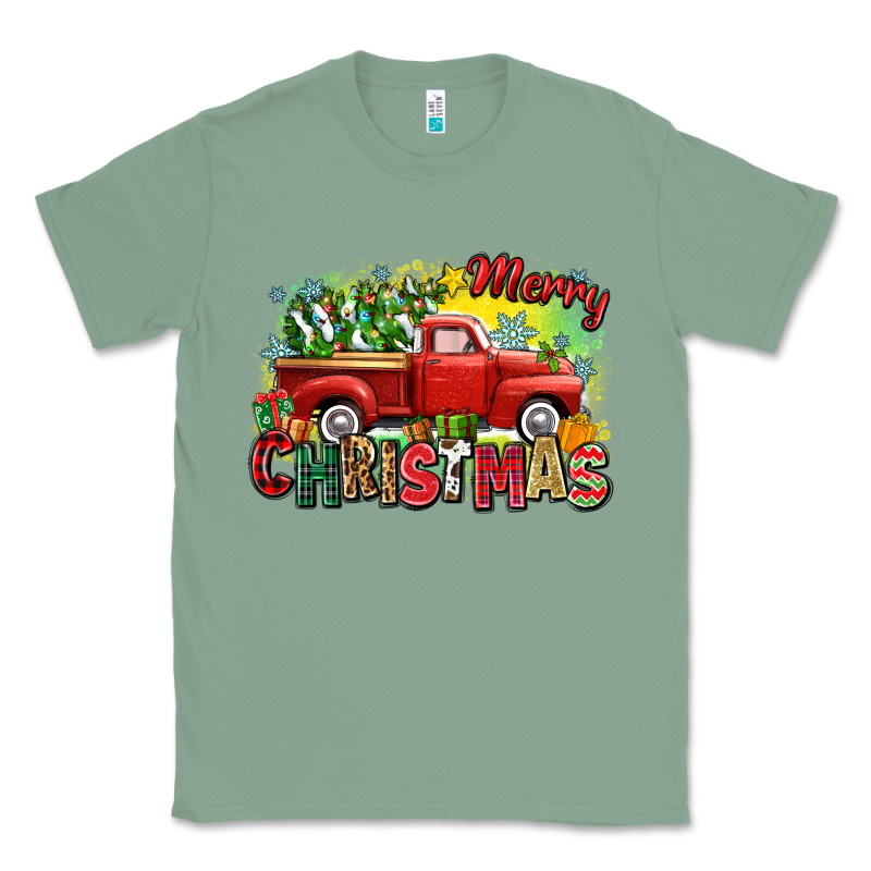 Merry Christmas Truck Classic Tee by Zillion Design Studio | Teevron