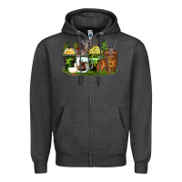 Charcoal Heather hunter coffee cups Zipper Hoodie - Zillion Design Studio