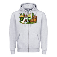 Heather Grey hunter coffee cups Zipper Hoodie - Zillion Design Studio