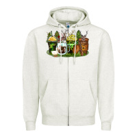 Oatmeal Heather hunter coffee cups Zipper Hoodie - Zillion Design Studio