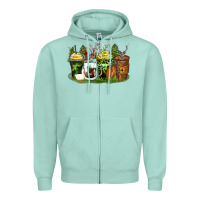 Seafoam hunter coffee cups Zipper Hoodie - Zillion Design Studio