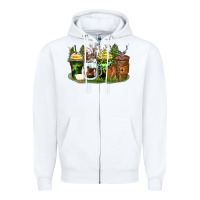 White hunter coffee cups Zipper Hoodie - Zillion Design Studio