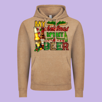 My Christmas Spirit Is Beer With Beer Bottles Vintage Hoodie Designed By Adodesignshop