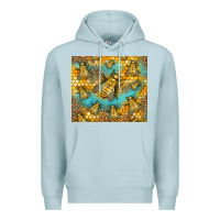 Blue Mist Bumble Bees Premium Hoodie - LillyAllenDesigns