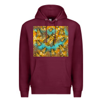 Burgundy Bumble Bees Premium Hoodie - LillyAllenDesigns