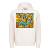 Pale Pink Bumble Bees Premium Hoodie - LillyAllenDesigns