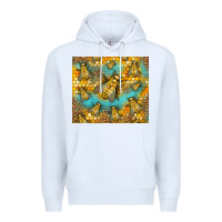 White Bumble Bees Premium Hoodie - LillyAllenDesigns