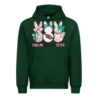 Forest Green easter chilling with my peeps bunny Urban Hoodie - MaliasSmallBusiness