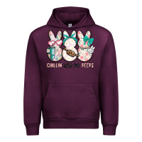 Mauve Wine easter chilling with my peeps bunny Urban Hoodie - MaliasSmallBusiness