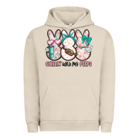 Pigment French Oak easter chilling with my peeps bunny Urban Hoodie - MaliasSmallBusiness