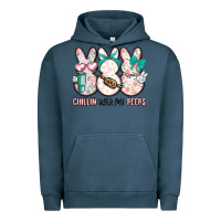 Pigment Midnight Navy easter chilling with my peeps bunny Urban Hoodie - MaliasSmallBusiness