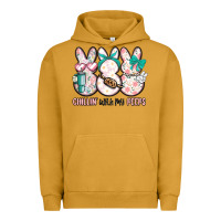 Pigment Peanut Butter easter chilling with my peeps bunny Urban Hoodie - MaliasSmallBusiness