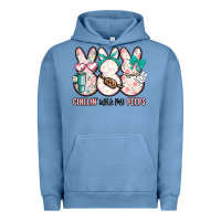 Pigment Pebble Blue easter chilling with my peeps bunny Urban Hoodie - MaliasSmallBusiness