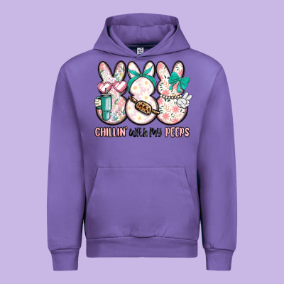 Easter Chilling With My Peeps Bunny Urban Hoodie Designed By Maliassmallbusiness