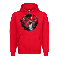 Red Havanese dog with love glasses Zipper Hoodie - RanaPortraitStore