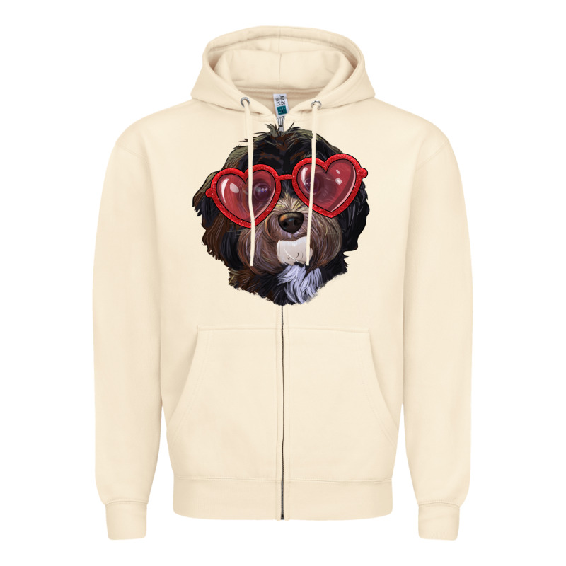 Havanese Dog With Love Glasses Zipper Hoodie by RanaPortraitStore | Teevron