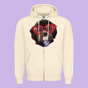 Havanese Dog With Love Glasses Zipper Hoodie Designed By Ranaportraitstore