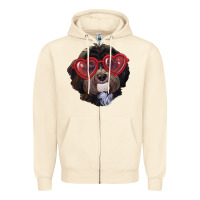 Sandshell Havanese dog with love glasses Zipper Hoodie - RanaPortraitStore