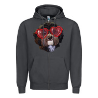 Smoke Havanese dog with love glasses Zipper Hoodie - RanaPortraitStore
