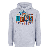 Heather Grey American Nana 4th of july Heavyweight Hoodie - CowGirlArtShop