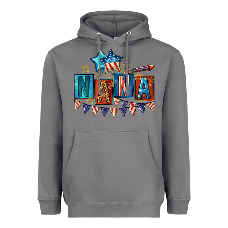 American Nana 4th Of July Heavyweight Hoodie by CowGirlArtShop | Teevron