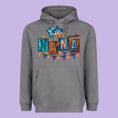 American Nana 4th Of July Heavyweight Hoodie Designed By Cowgirlartshop