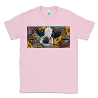 Bubblegum Pink Baby cow with sunflower and leopard Classic Tee - RanaPortraitStore