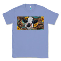 Colony Blue Baby cow with sunflower and leopard Classic Tee - RanaPortraitStore