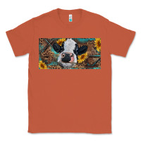 Copper Baby cow with sunflower and leopard Classic Tee - RanaPortraitStore