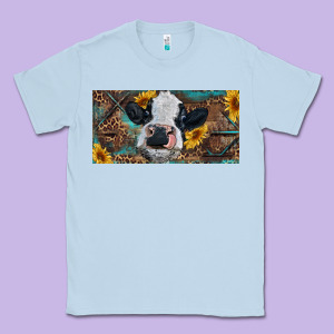 Baby Cow With Sunflower And Leopard Classic Tee Designed By Ranaportraitstore