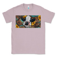 Lilac Baby cow with sunflower and leopard Classic Tee - RanaPortraitStore