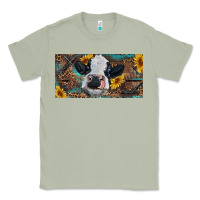 Matcha Baby cow with sunflower and leopard Classic Tee - RanaPortraitStore