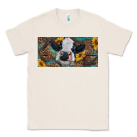 Natural Baby cow with sunflower and leopard Classic Tee - RanaPortraitStore