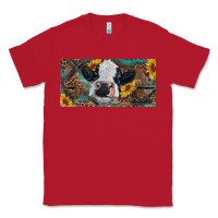 Red Baby cow with sunflower and leopard Classic Tee - RanaPortraitStore