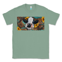 Sage Baby cow with sunflower and leopard Classic Tee - RanaPortraitStore