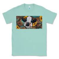 Seafoam Baby cow with sunflower and leopard Classic Tee - RanaPortraitStore