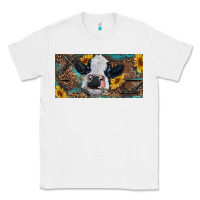 White Baby cow with sunflower and leopard Classic Tee - RanaPortraitStore