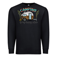 Black camping is my happy place Premium Sweatshirt - CowhideDigitalArt