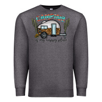 Charcoal Heather camping is my happy place Premium Sweatshirt - CowhideDigitalArt