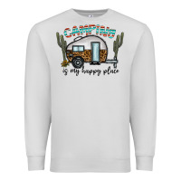 Dove Grey camping is my happy place Premium Sweatshirt - CowhideDigitalArt