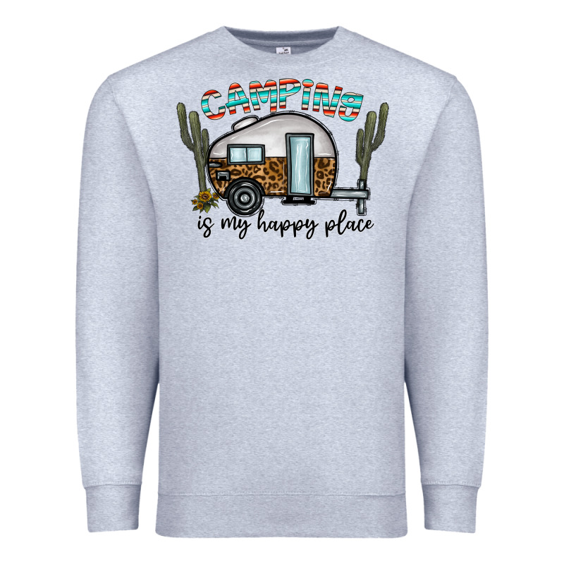 Camping Is My Happy Place Premium Sweatshirt by CowhideDigitalArt | Teevron