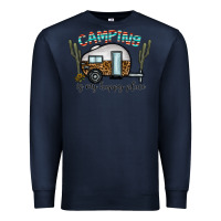 Navy camping is my happy place Premium Sweatshirt - CowhideDigitalArt