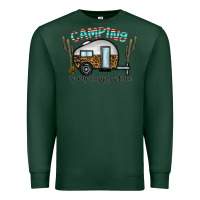 Sports Green camping is my happy place Premium Sweatshirt - CowhideDigitalArt