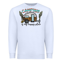 White camping is my happy place Premium Sweatshirt - CowhideDigitalArt