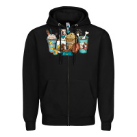 Black english bulldog coffee cups Zipper Hoodie - Zillion Design Studio