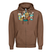 Chestnut english bulldog coffee cups Zipper Hoodie - Zillion Design Studio