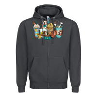 Smoke english bulldog coffee cups Zipper Hoodie - Zillion Design Studio