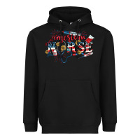 Black American Nurse 4th of July Heavyweight Hoodie - CowGirlArtShop